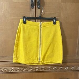 BDG Yellow Front-Zip Mini Skirt